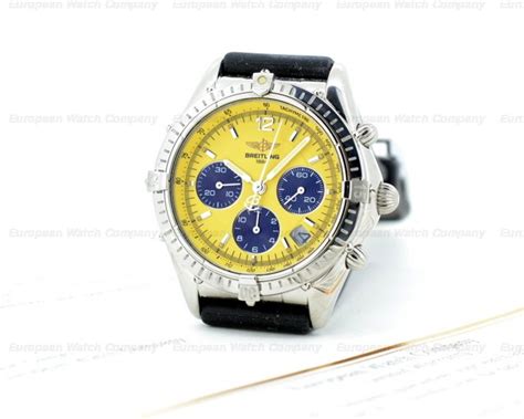 breitling a30012 cockpit chronograph yellow dial ss 18979 price|Pre.